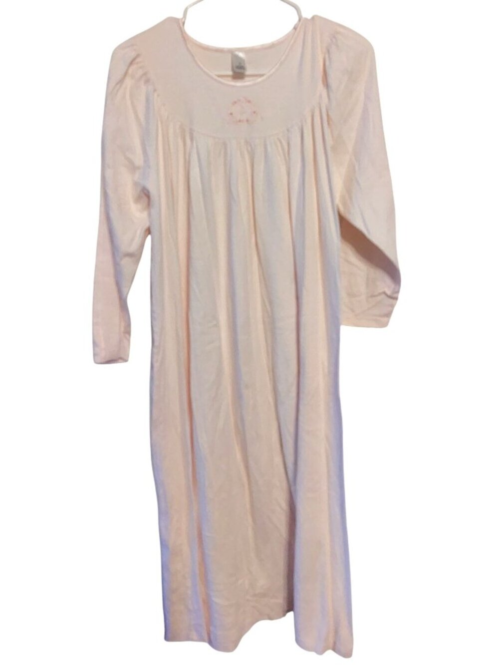 Calida Size Small Light Pink Cotton Nightgown Switzerland Hungary 3/4 Sleeve
